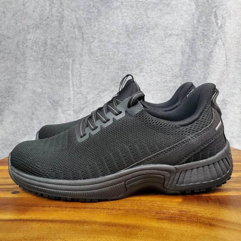 Orthofeet Kita Hands Free Shoes Women's 5 Black Mesh Slip On Lace Up Sneakers_3